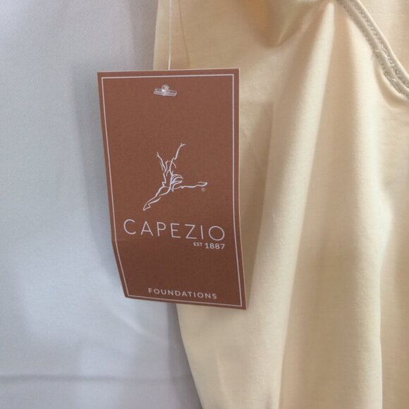 NEW Capezio Camisole Bodysuit Adjustable Clear Straps NWT Beige Large - Picture 4 of 7